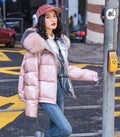 2025 Factory Direct Custom Short Puffer Coats for Women Gorgeous Fox Fur Collar Cotton Filling Zipper Stylish Winter Clothing