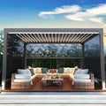 Aluminum Motorized Louvered Pergola Powder Coated LED Modern Aluminum Alloy Garden Gazebos Beach House Decor Waterproof