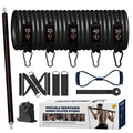 Portable Pilates Exercise Bar Kit With Adjustable Resistance Bands for Use at Home Gym Office or Travel