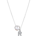 Wholesale Fashion Fine Jewelry 925 Silver Pearl &letter CZ Pendant Necklace for Women