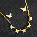 Silver/Gold Butterfly Pendant Necklace Jewelry Set Custom Design Charm Earrings Necklace Jewelry Set