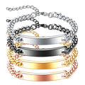 Nabest Jewelry Brand 7mm Tags for Bracelets 18k Gold Plated Stainless Steel Bracelets Tags with Logo Customized Name