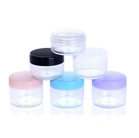 5g 10g 15g 20g Small Clear Cream Jar Plastic Pot Box Mini Transparent Cosmetic Sample Container With Lids for Eye Cream/Shadow