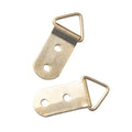 TS-K011 820 Heavy Duty Iron 2-Hole Triangle Picture Hangers Brass Plated Frame Hanging Kit with Screws 200 Bags/Pack