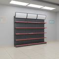 Heavy-Duty Metallic Supermarket Shelving Gondola Wall Shelf Display Perforated Shelves Epoxy Powder Coating Quick Installation