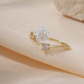 De Flower Design Cubic Zirconia Ring Rose Flower Gemstone Zirconia Open Rings Resizable Open Gemstones Flower Brass Ring
