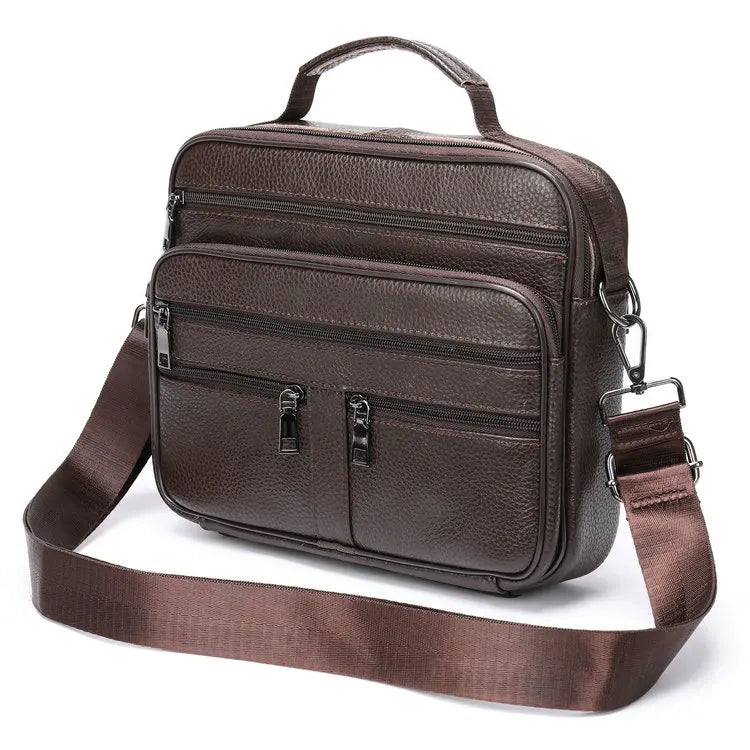Cross Body Chest Genuine Leather Mobile Phone Side Chest Sling Crossbody Luggage Travel Shoulder Messenger Bag for Men Women's