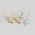 Latest S925 Sterling Silver Gold Plated Cubic Zirconia CZ Religious Cross Shaped Pendant Earrings Women Party Wedding Gift