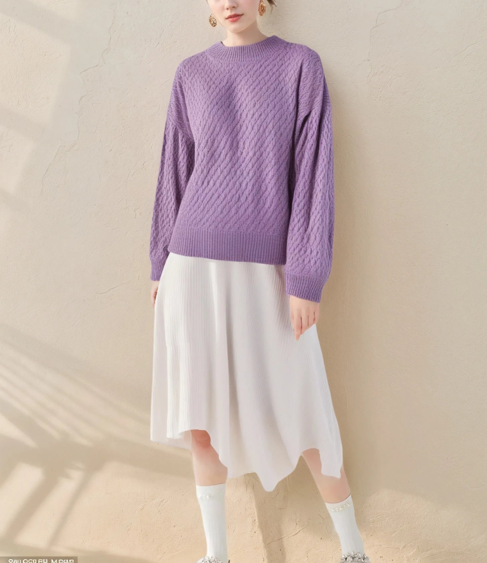 Product Manufacturer Women Casual Plain Crew Neck Pattern Custom Warm Oversized Knit Sweater