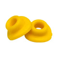 Pair of Yellow Air Chamber Valve Caps Rubber Valves
