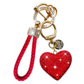 Luxury Crystal Car Keychain for Women Bling Rhinestone Heart Shape Key Chains Charm Pendant Cute Keychain Car Key Ring Accessory