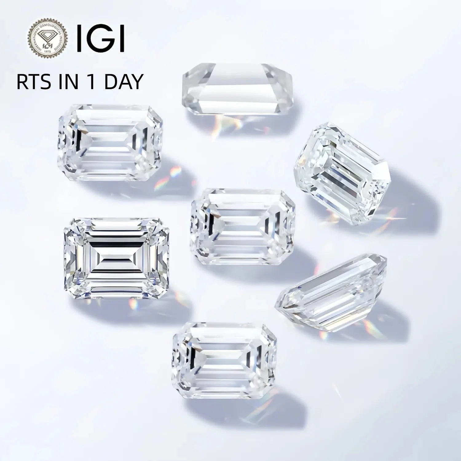 Starsgem Source Market Emerald Cut D E VVS2 1CT2CT 3Carat Loose Laboratory Grown Diamonds IGI Certified Synthetic Origin Diamond
