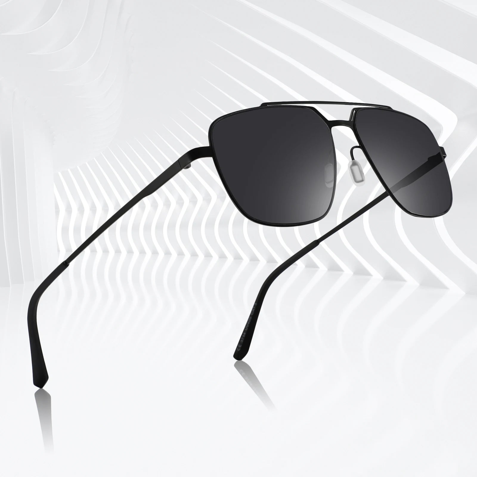 Wholesale Stylish Square Metal Frame PC UV400 Lens Sunglasses Fashion Brand Women Men Sunglasses 2023