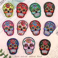 Mexico Style Punk Day of the Dead Iron-on Embroidery Patch Eco-Friendly Fabric Sugar Skull for Hat Decoration