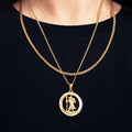 Catholic Fashion Greek Saint Protect Us Charm Stainless Steel Saint Christopher Pendant Necklace Set Gold for Men Jewelry Making MegaBDM