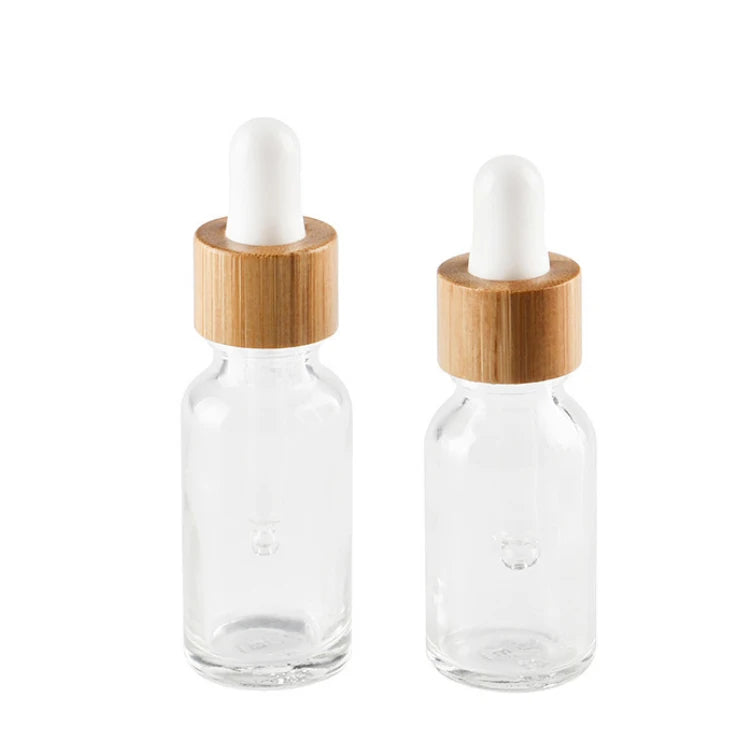 10ml 15ml 20ml 50ml 100ml Essential Oil Glass Dropper Bottle with Bamboo Collar Lid