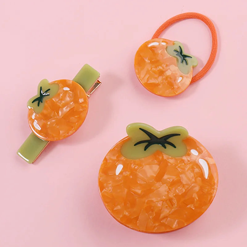 Midairy New Arrival Realistic Bright Color Persimmon Style Hair Claw Clip for Girls Ladies Hair Accessories 62x50mm 4153