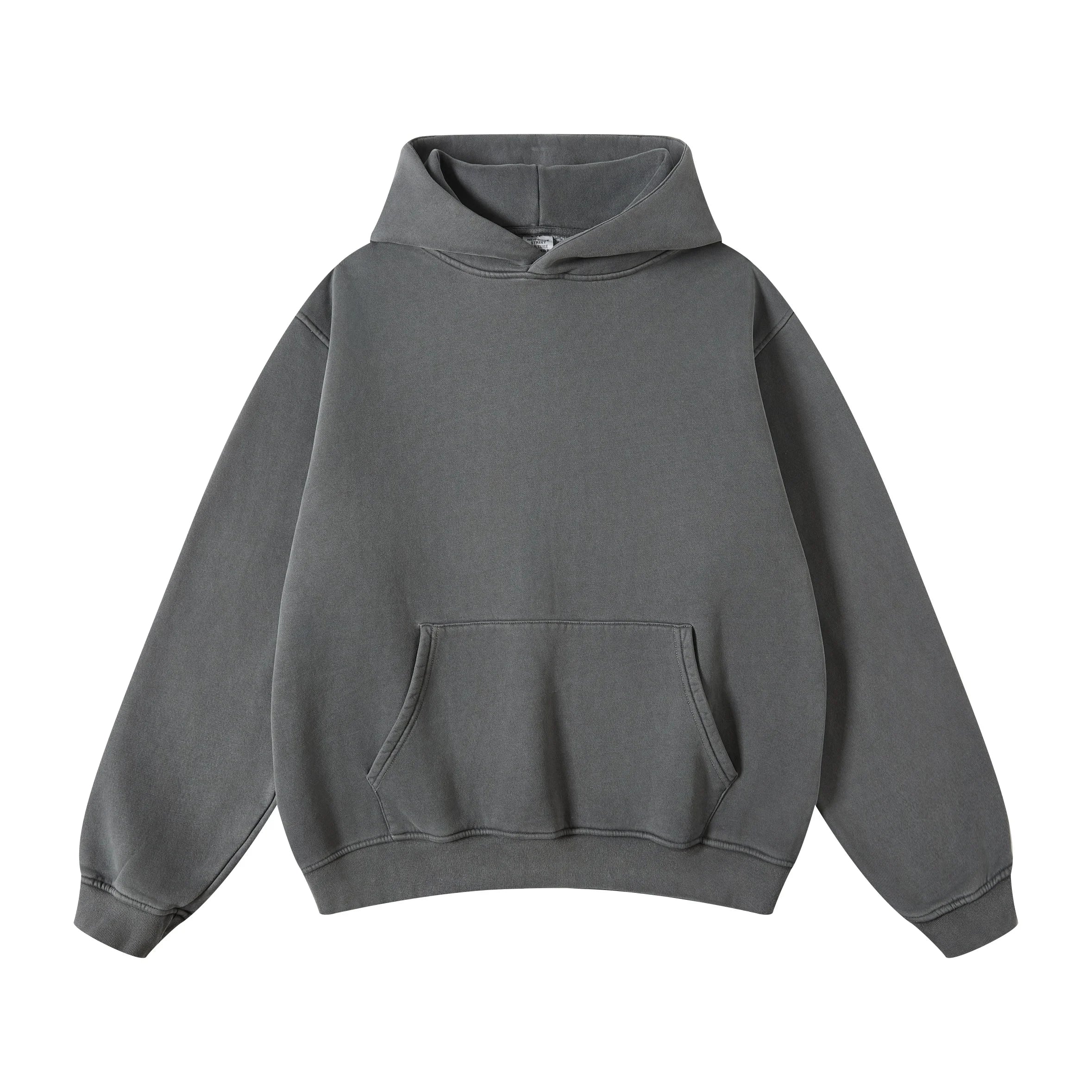 New Arrival Unisex Heavyweight Autumn Winter Pullover Hoodie Thick Sweatshirt with Embroidered Design Pigment Washing Technique