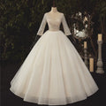 S0312 THigh Quality New Vintage Style Mermaid Sling Long Sleeves A-Line Silhouette Chapel Train Lace Decoration Wedding Dress