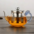 Glass Teapot with Removable Stainless Steel Strainer Tea Maker Kung Fu Glass Tea Teapot Set