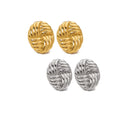 Non Tarnish Woven Texture Fashion Women Jewelry PVD 18K Gold Plated Earrings Stud Women Stainless Steel Earring
