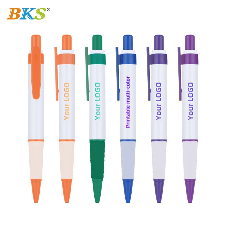 Customized 1.0mm Plastic Ball-point Pen Comfortable Rubber Grip Personalized Design Message Oily Ink UV Printing Custom Color
