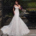 AL1301 2022 Custom Made New One Shoulder Bride With Tail Simple White Bride Lace Mermaid Backless Wedding Gown Wedding Dress