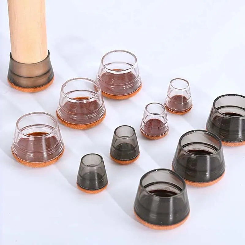 360Â° Felt Pad Bottom Thickened Silicone Furniture Legs Caps Covers for Hardwood Floors-Chair Leg Floor Protectors