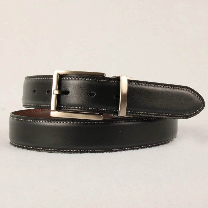 Men's Business Casual Cow Hide Genuine Leather Belt with Alloy for Buckle Excellent Quality