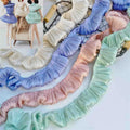 Doll Decoration Satin Pleated Ribbon Fabric with Ruffled Lace Edge Trim 3/5CM Width for Sewing Clothes & DIY Crafts Objects