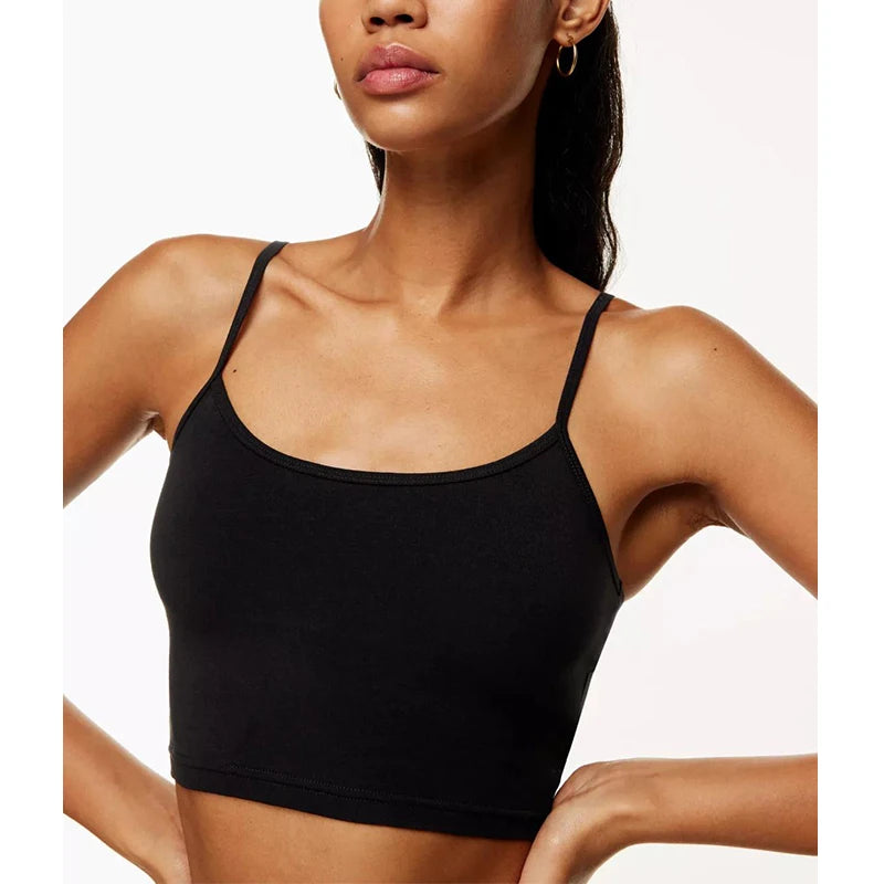 Women Summer Clothes 2026 Custom Spaghetti Straps Crop Tops for Women High Quality Sports Bra Backless Tank Top
