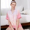 Women Sleepwear Clothing Custom Print Pajamas With Headband Silk Pajamas Homewear