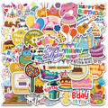 50PCS Pvc Waterproof Adhesive Label Logo Die Cut Vinyl Stickers Luggage Birthday Party Stickers Cartoon Die Cut Sticker