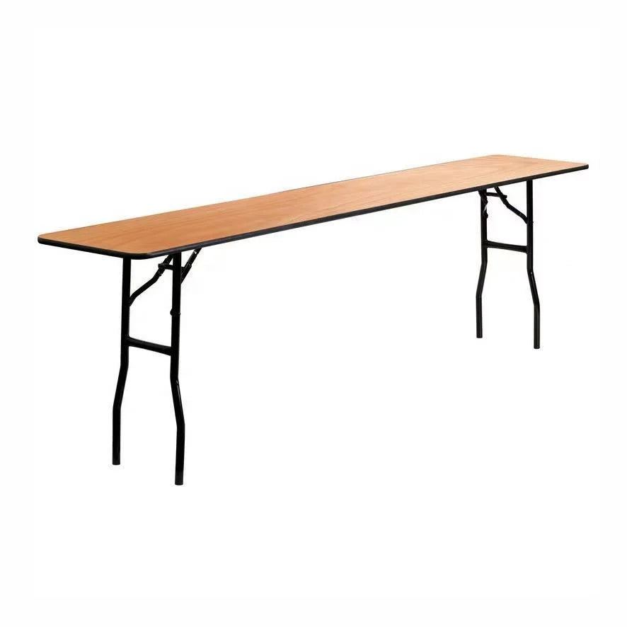 Long Modern Hotel Dining Banquet Table Plywood Rectangular Folding Outdoor Table 96*18*30 Inches