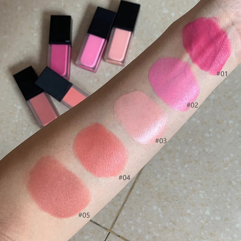 Wholesale Glass Bottle Makeup Blusher Long Lasting Custom logo Private Label Cosmetics Liquid Blush