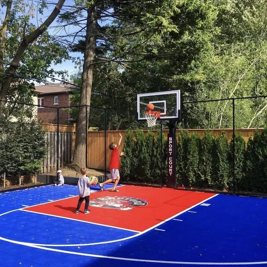 Click-to-Fit Polypropylene Interlocking Sport Court Tiles Synthetic Badminton Court Flooring with Graphic Design Capability