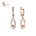 FJ Fallon Fashion Jewelry Earrings Plated in 585 Rose Gold Two Tone Brass Based
