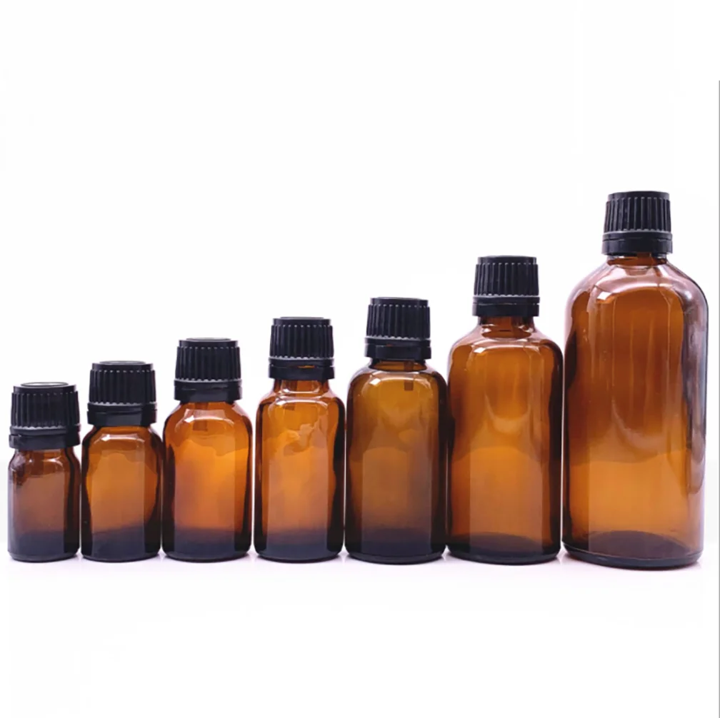 Wholesale Essential Oil Glass Bottle with Cap CAPOT Brand Screen Printed Gold Stamped Cylinder Shape