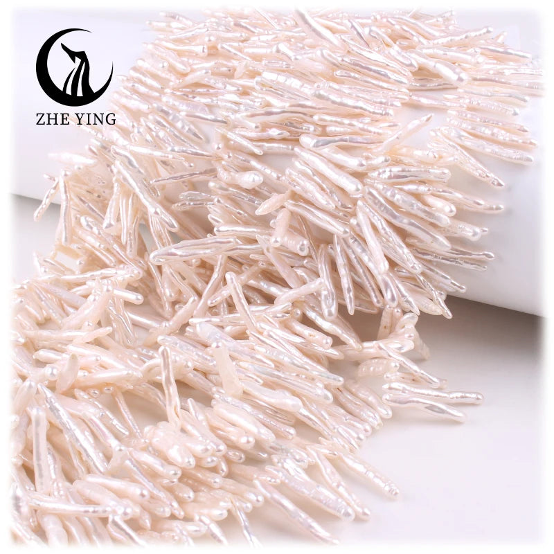 Wholesale 30mm Stick Cultured Freshwater Pearl Beads Spike Baroque Loose Pearls for Jewelry Making Natural Pearl Beads