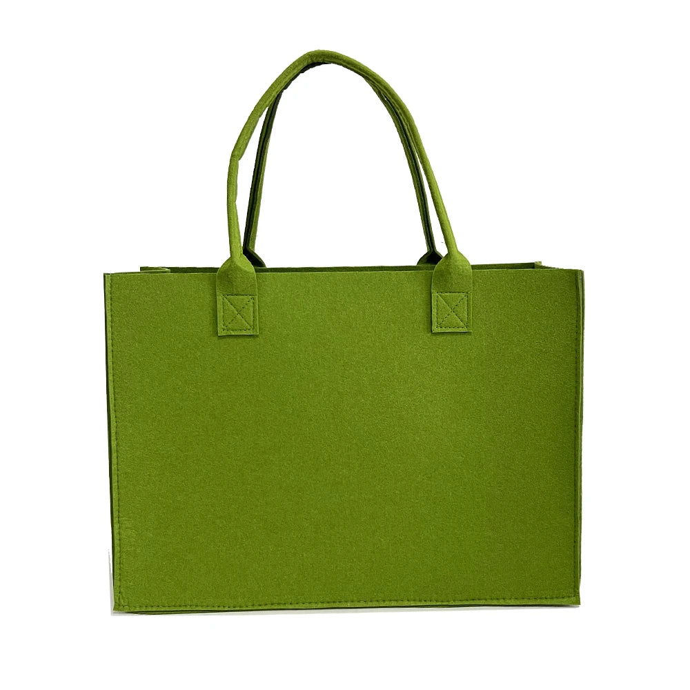 Large Customized Logo Felt Handbag Tote Bag Lady Shopping Bags Wholesale with Personalized Design