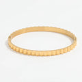Fenny 18K PVD Gold Plated Wholesale Waterproof Fast Delivary Fashion Gear Shaped Bangle Stainless Steel Bracelet for Women