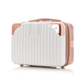 Women's 14-Inch Lightweight ABS Cosmetic Case Carrier Mini Professional Multifunctional Travel Bag Cabin Suitcase Luggage Makeup