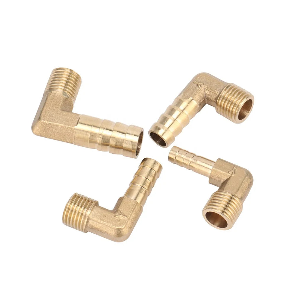 Garden Pipe Joint 6/8/10/12mm to 1/4" BSP Male Thread Brass Hose Barb Fitting Elbow Quick Connector