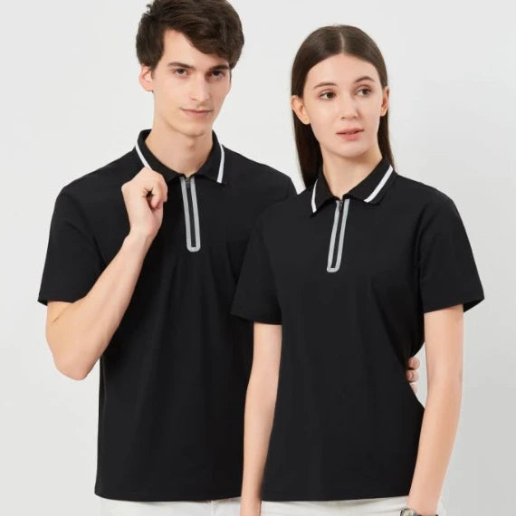 Custom logo Summer Jersey Polyester Spandex Performance Multicolor Golf Half Quarter Zip up Polo Shirt for Men