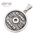 Sports Theme Stainless Steel Barbell Disk Pendants Men's Women's Powerlifting Jewellery Souvenirs and Gifts for Athletes