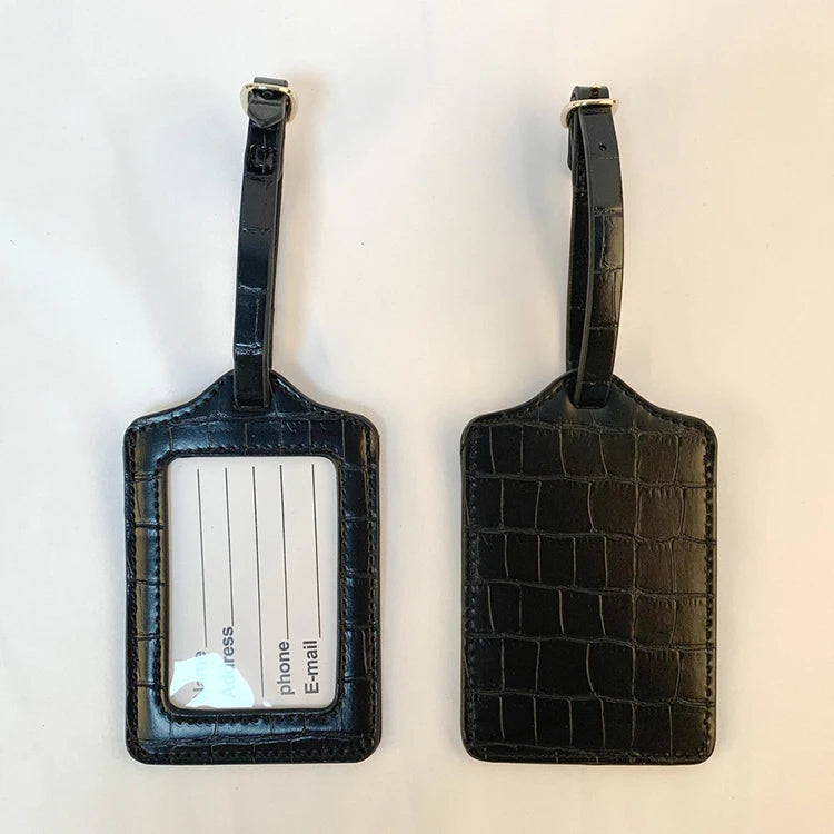 Faux Leather Luggage Tag for Suitcase Women Accept Customized Logo