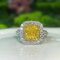 SGARIT Wholesale Jewelry 18K White Gold Halo Diamond Ring 2.35CT Fancy Light Yellow VS2 Certified Natural Diamond Ring