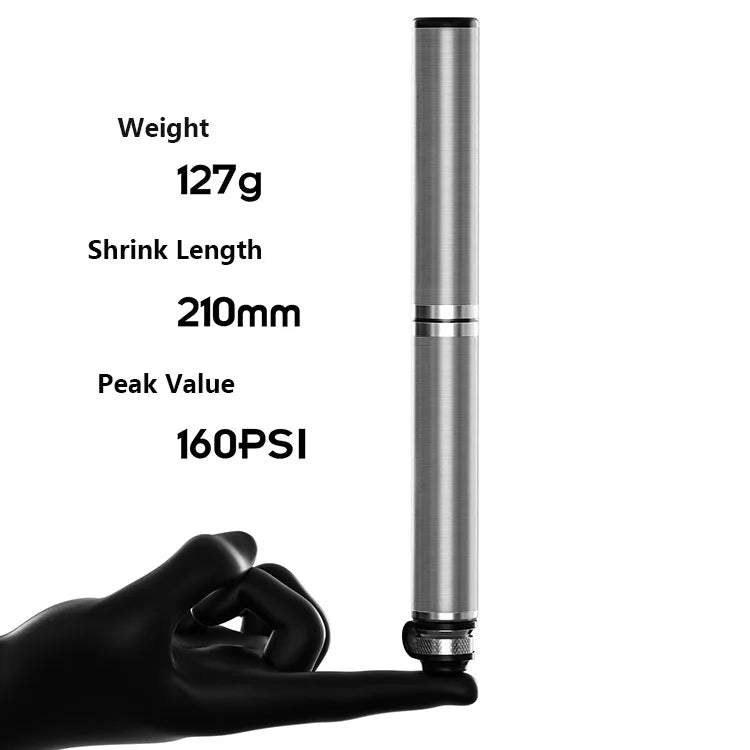 Portable Mini Air Pump for Bikes Hand-Operated with Pressure Gauge Presta Valve Type Made of Durable Aluminium