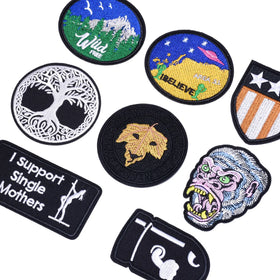 Fashion Round Embroidered Patch Clothing Custom Design OEM Sew on Iron on Hat Badges Patches