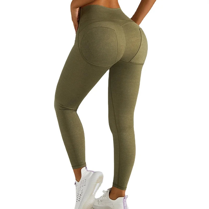 Custom Workout Leggings Soft Unique Butt Design Women High Waisted Leggings Without Front Yoga Pants